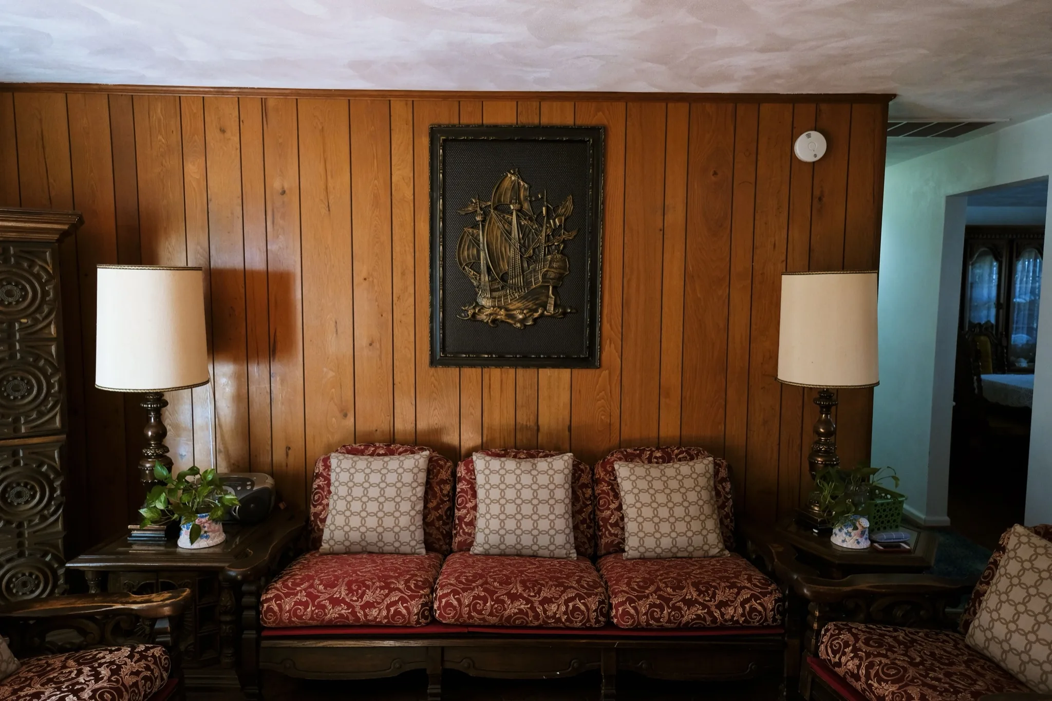 Dated wood living · Before