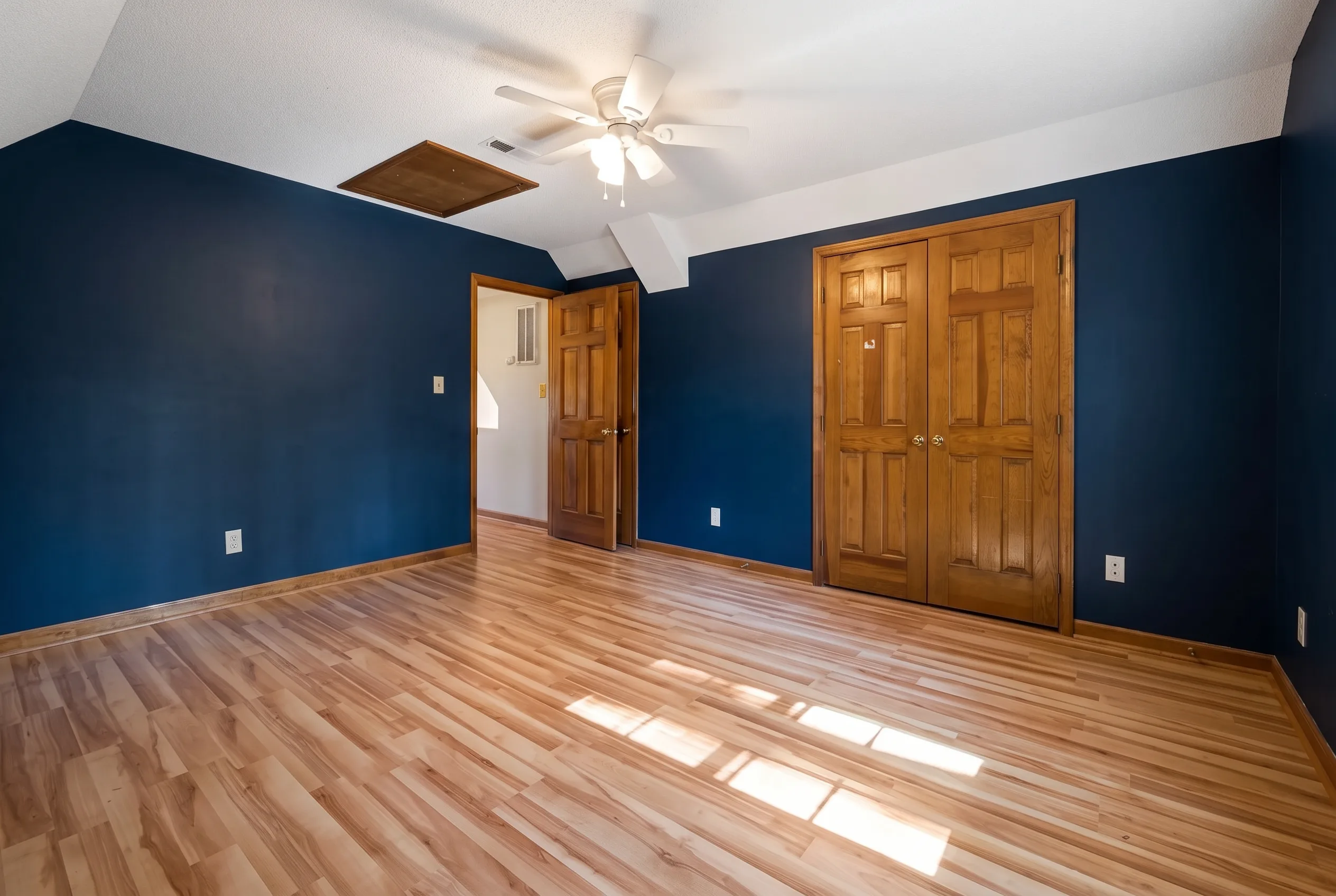 Navy walls · After